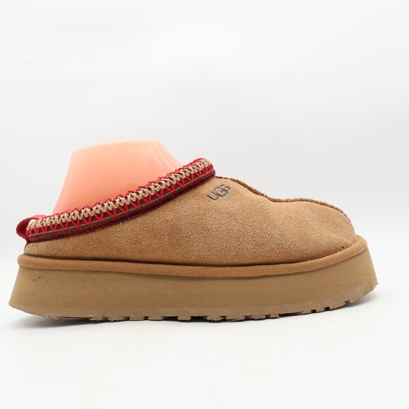UGG Tazz Suede Slip-On Platform Women's Size 8 Slippers Chestnut Brown 122553 - Picture 1 of 12
